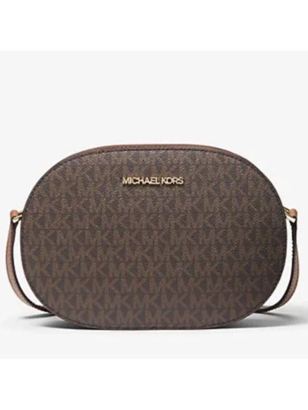 Michael Kors Brown Logo Crossbody Bag Jet Set Travel - Picture 3 of 16
